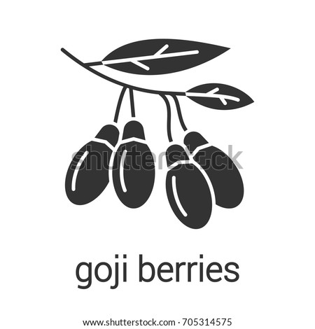 Fresh goji berries glyph icon. Silhouette symbol. Negative space. Vector isolated illustration Royalty-Free Stock Photo #705314575
