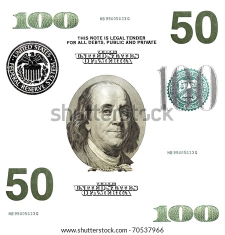 set of original detail dollars isolated on white background