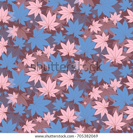 Seamless leaf pattern. Background in leaves for textile, fabric, cotton fabric, cover, wallpaper, stamp, gift wrap, postcard.
