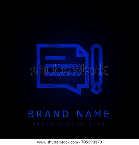 Blog blue chromium metallic logo