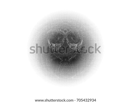 Gray monochrome  abstract background. Spotted halftone effect. Raster clip art