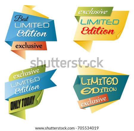 Vector illustration of Set of limited edition banners