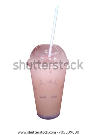 iced Latte coffee on white background.