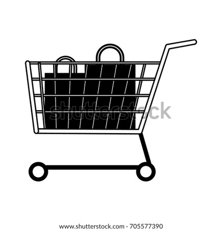 shopping cart with bags  icon image 