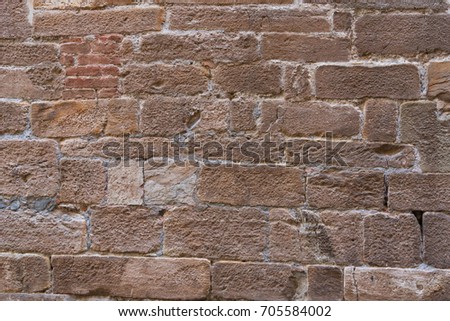 Brick wall texture grunge background with vignetted corners, may use to interior design