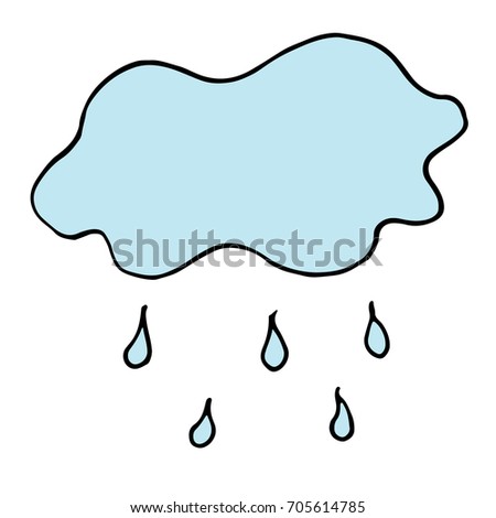 Cloud with Rain doodle cartoon sketch vector illustration