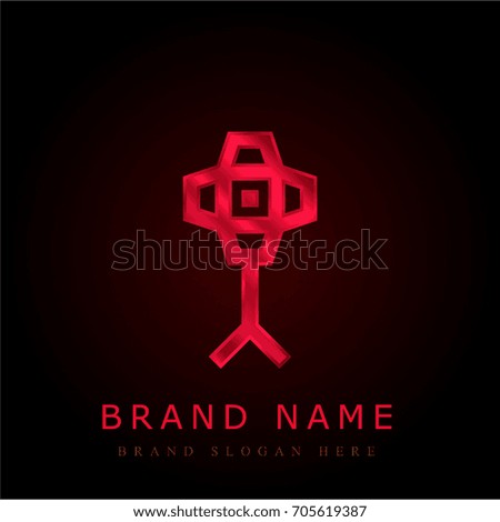 Spotlight red chromium metallic logo