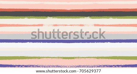 Summer Sailor Stripes Seamless Vector Pattern. Autumn Colors Textile Print in Orange, Purple, White, Yellow, Gray. Hipster Vintage Retro Stripes Design. Creative Horizontal Banner. Watercolor Prints.