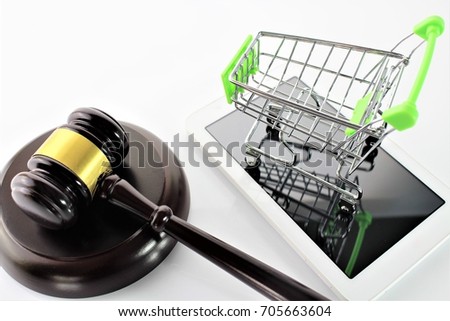 An concept image of e-commerce and law
