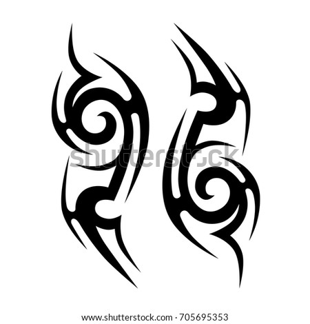 tribal pattern tattoo vector art design on white background, tattoo tribal vector design. 