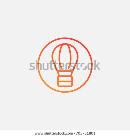 Air ballon icon.gradient illustration isolated vector sign symbol