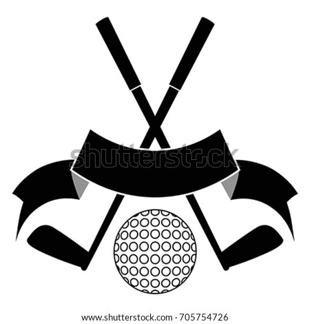 black crossed golf ball logo