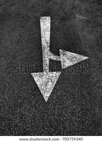 Monochrome of directional street sign