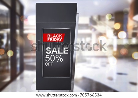 Special Offer on Black Friday announcement in the billboard advertising at mall