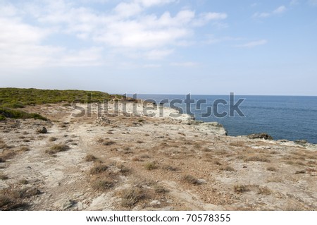 Seascape with stones of Corsica, France