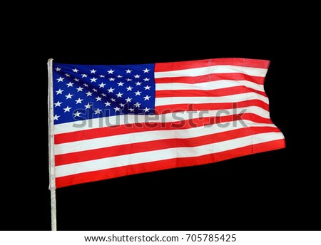 USA flag black isolated