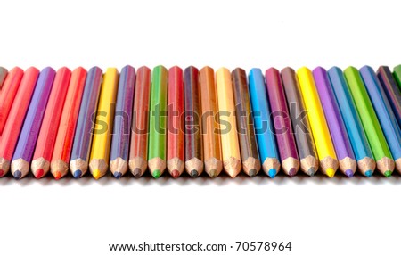 color pencils isolated on a white background. Studio. Picture.