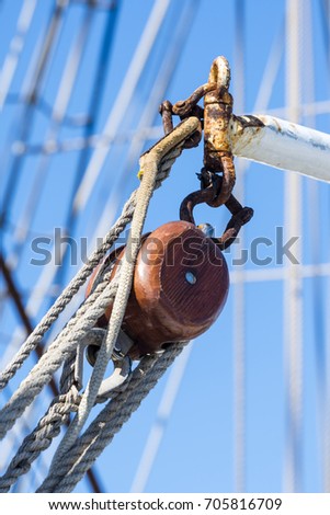 Masts of a sailing vessel.