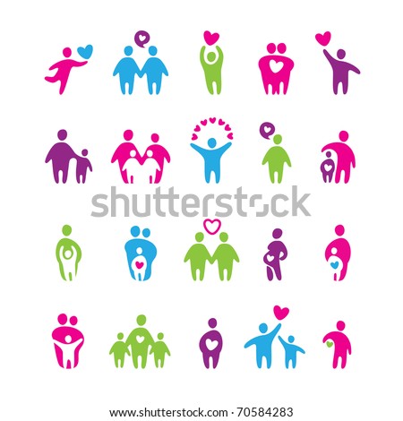 set of icons - love and family