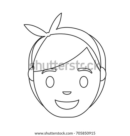 cartoon woman smiling icon