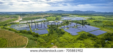 Aerial photography green solar photovoltaic