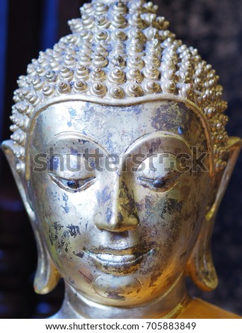 Face of buddha illustration buddha statue thailand