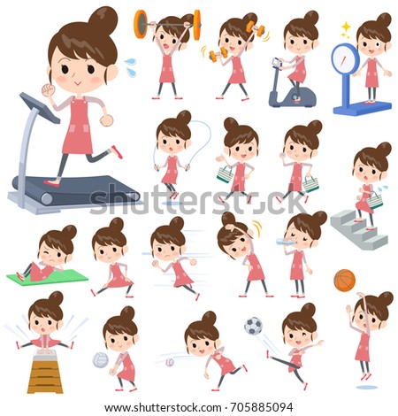 A set of women on exercise and sports.
There are various actions to move the body healthy.
It's vector art so it's easy to edit.
