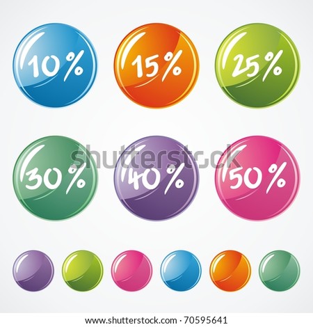 Glossy Icons for Web on white background. Vector illustration