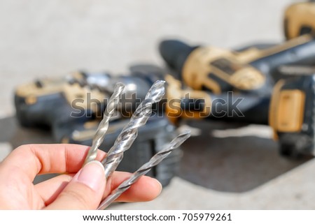 The Isolated Drill Bits At the Construction Site