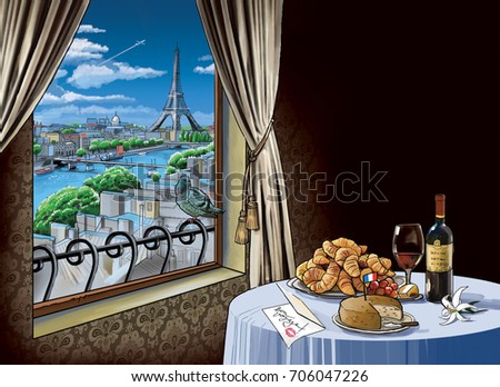 hotel window in Paris