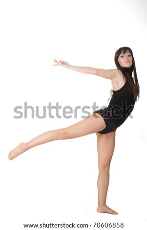 Beauty woman dancer on white background