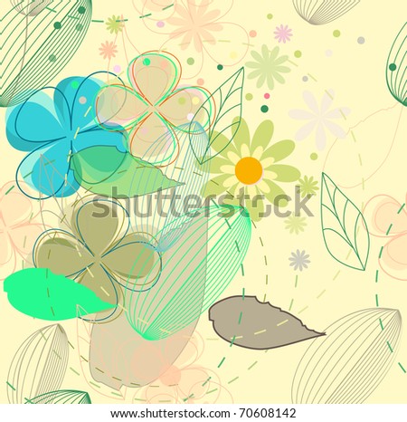 Vector flower seamless background (raster version e. Vector version is also available.