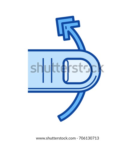Swipe vertically vector line icon isolated on white background. Swipe vertically line icon for infographic, website or app. Blue icon designed on a grid system.