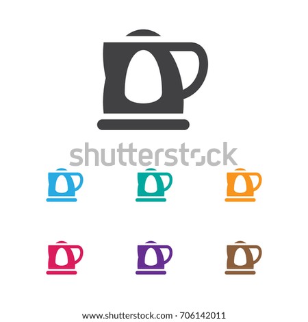 Vector Illustration Of Shopping Symbol On Kettle Icon. Premium Quality Isolated Teapot Element In Trendy Flat Style.