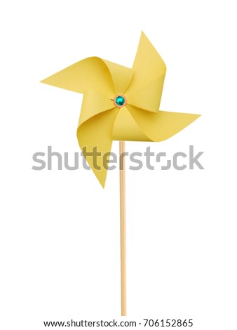 Mixed color Pinwheel, toy fan isolated on white  Royalty-Free Stock Photo #706152865