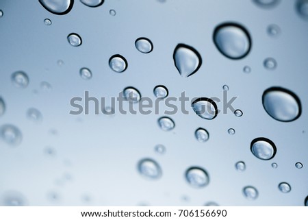 Close up drops of rain on glass ,Macro rain drops on clear window