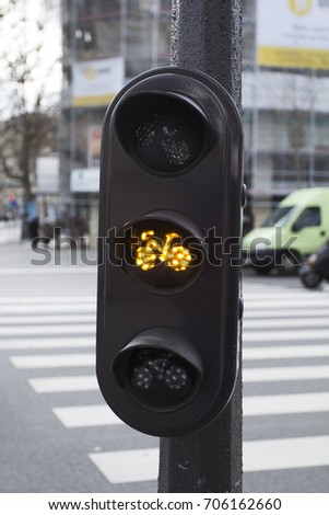 traffic light for bikes - close up