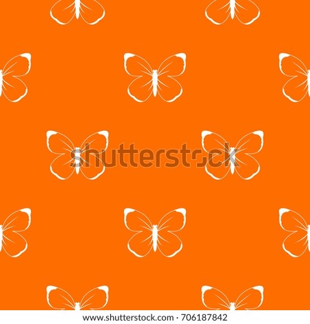 Butterfly pattern repeat seamless in orange color for any design. Vector geometric illustration