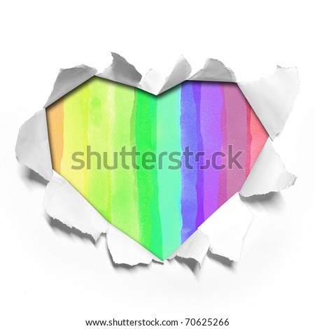 watercolor in Heart shape paper