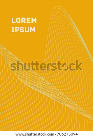 Minimalistic Cover Template. Design of Irregularly Shaped Lines. Yellow Abstract Geometric Pattern. Template for Posters, Business Cards, Book Covers and Magazines, Brochures. Vector Illustration.