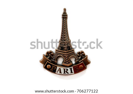 A fridge magnet isolated on white background - Paris