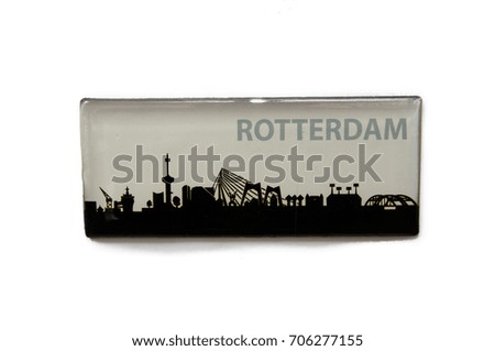 A fridge magnet isolated on white background - Rotterdam, Holland/Netherland