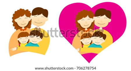 Happy family. Couple and children