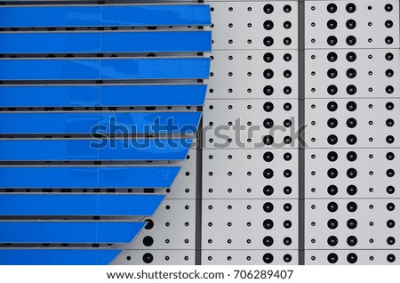 Background pattern of windows, wall of building in the city.