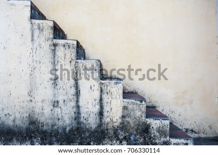 old dirty cement stair and wall texture background 