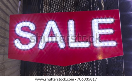 red led SALE sign. with white led light