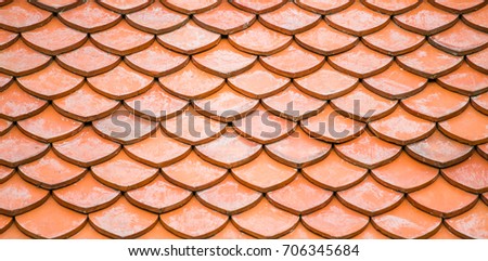 Red roof tile pattern background 