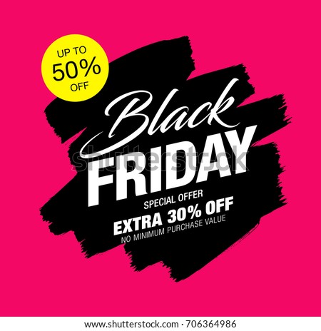 Black friday sale banner layout design Royalty-Free Stock Photo #706364986