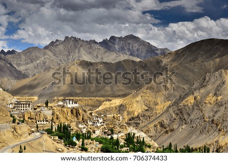 Panoramic view of Lamayuru monastery in Ladakh,Jammu and Kashmir,India. 