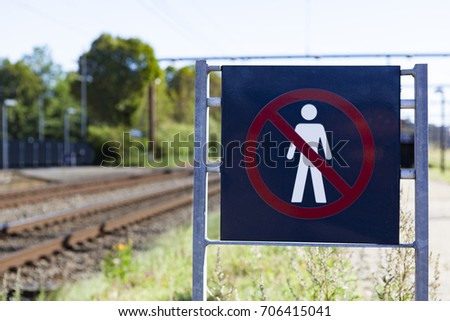 Railroad sign in Denmark